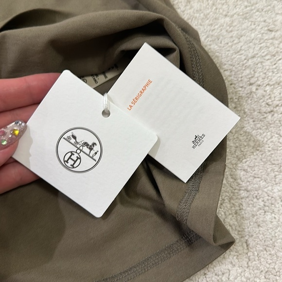 BRAND NEW HERMES Mors straight t-shirt gris etoupe Sz 36 - Picture 4 of 8